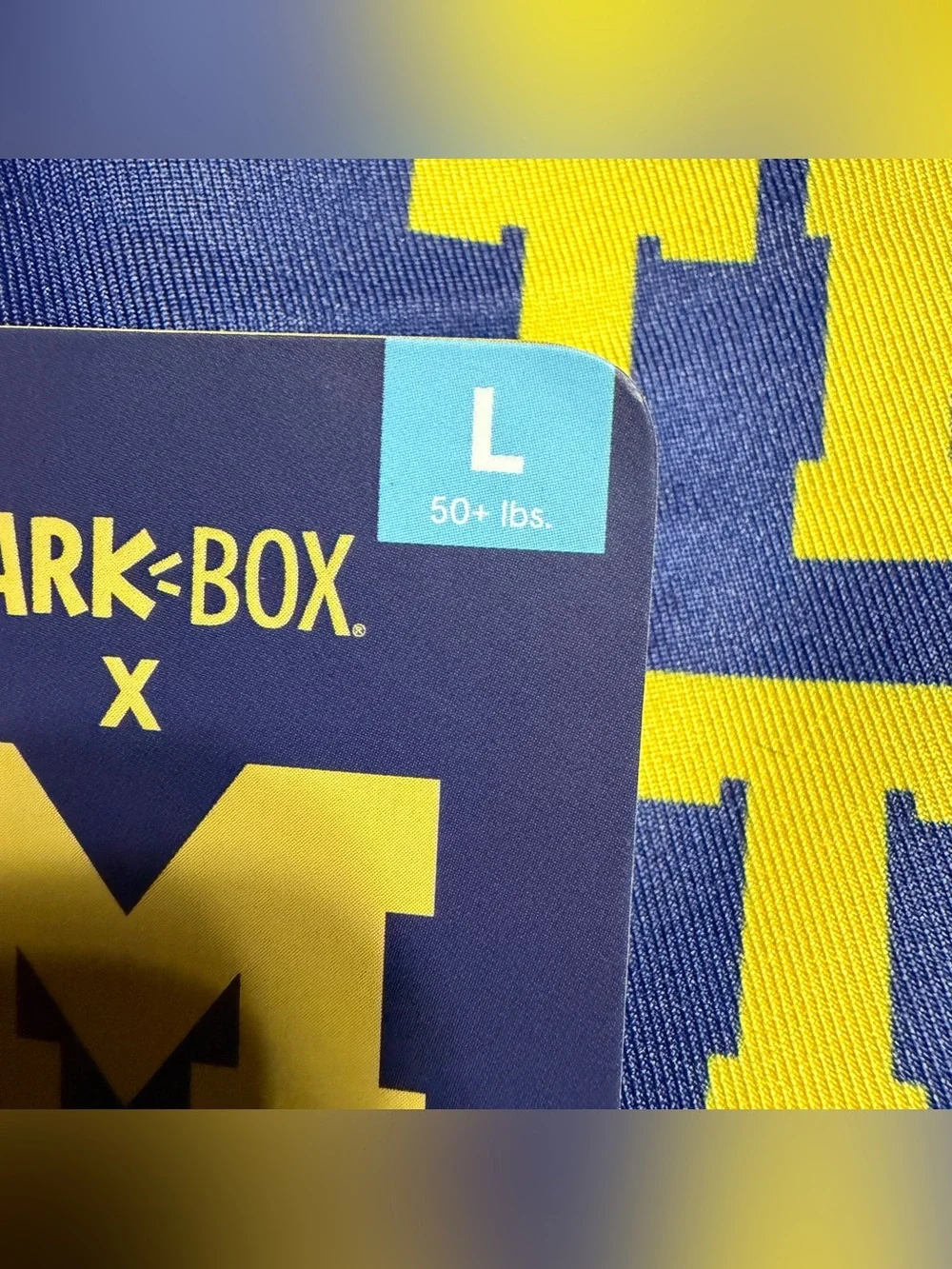New Michigan Wolverines BARK-BOX Throw Me The Ball Dog Bandana Large